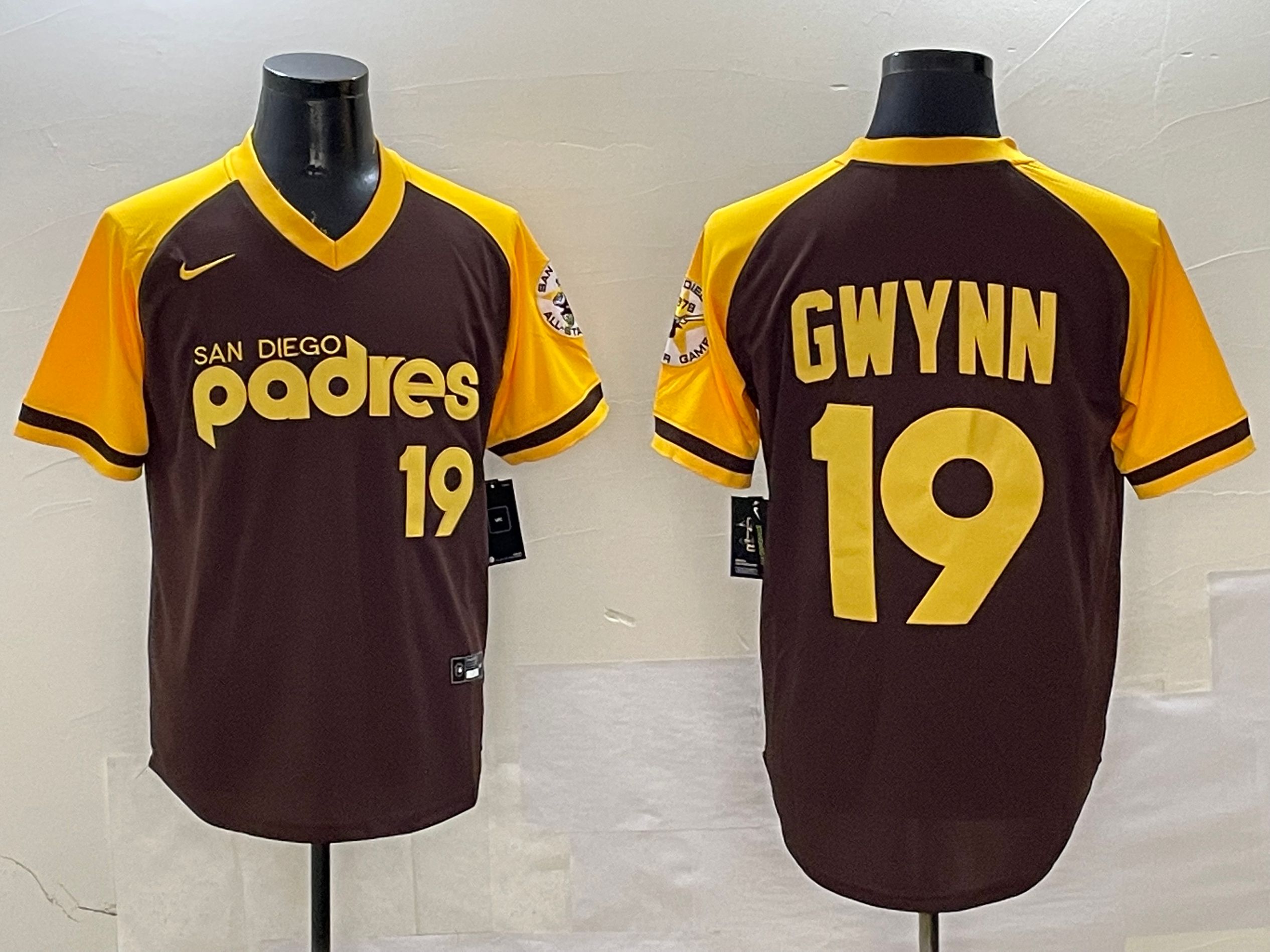 Men's San Diego Padres Tony Gwynn #19 Brown Cooperstown Collection Jersey
